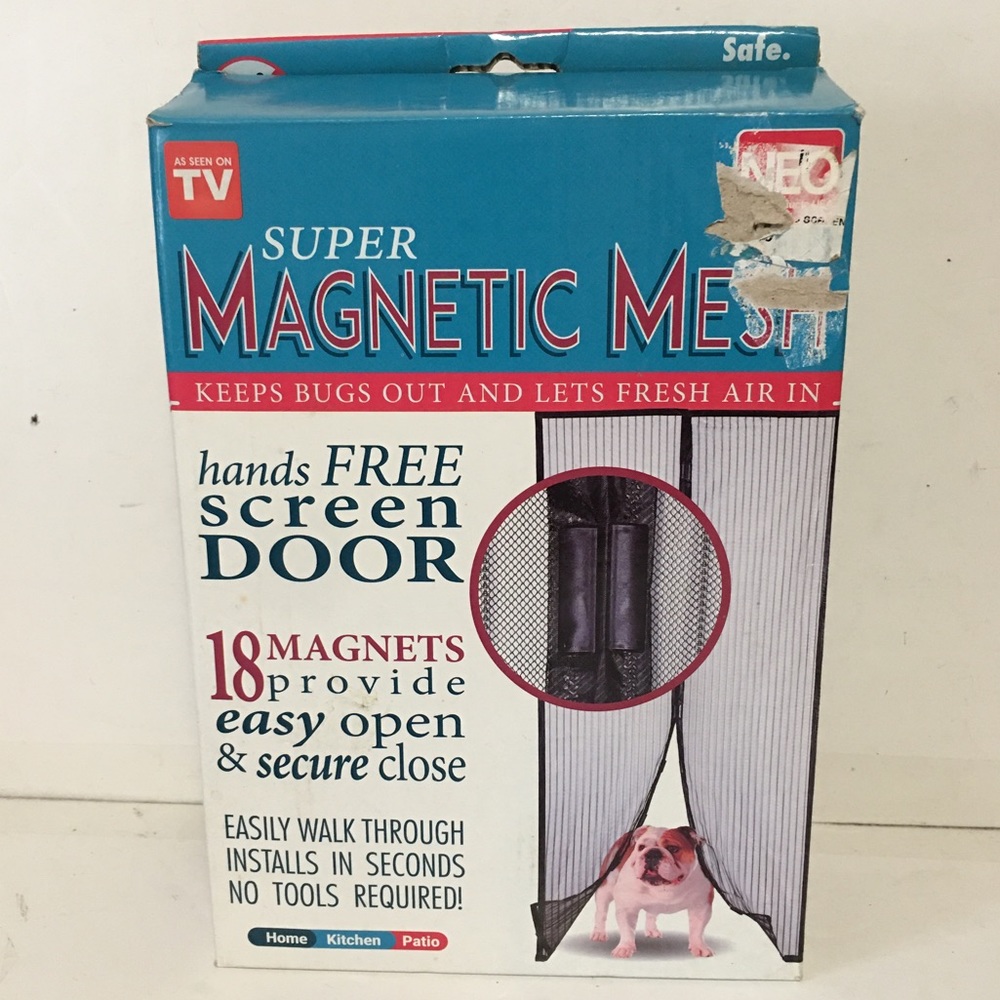 Magnetic mesh screen door 39” X 83” NIB